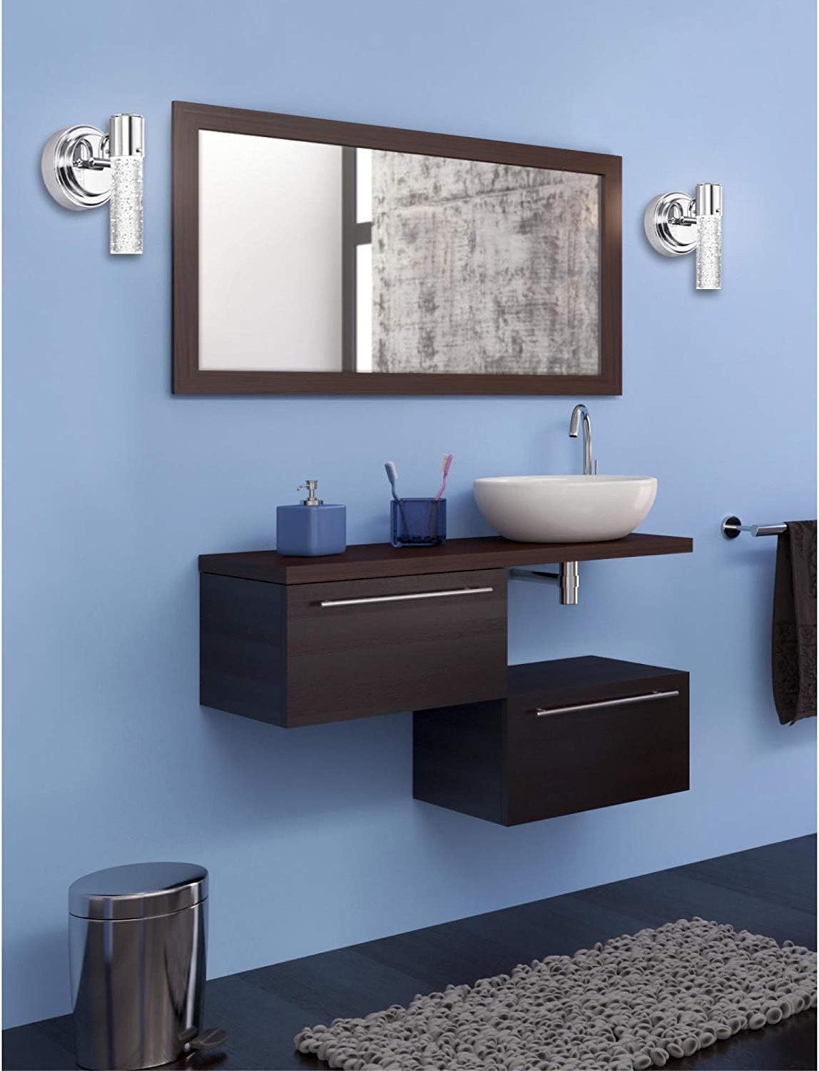 Chrome LED Indoor Wall Sconce 2 Pack T313004