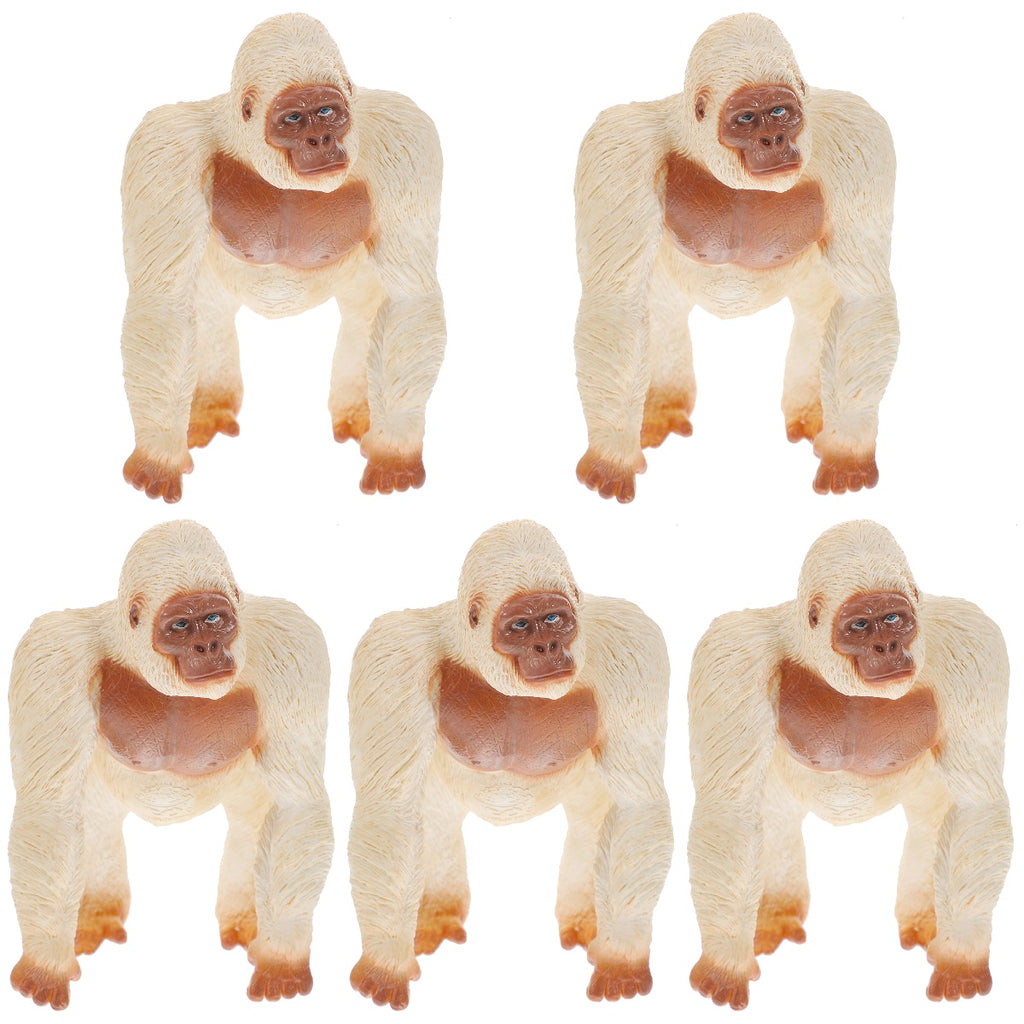 Mini Gorilla Chimpanzee Orangutan Toy Figurine White Plastic X84224