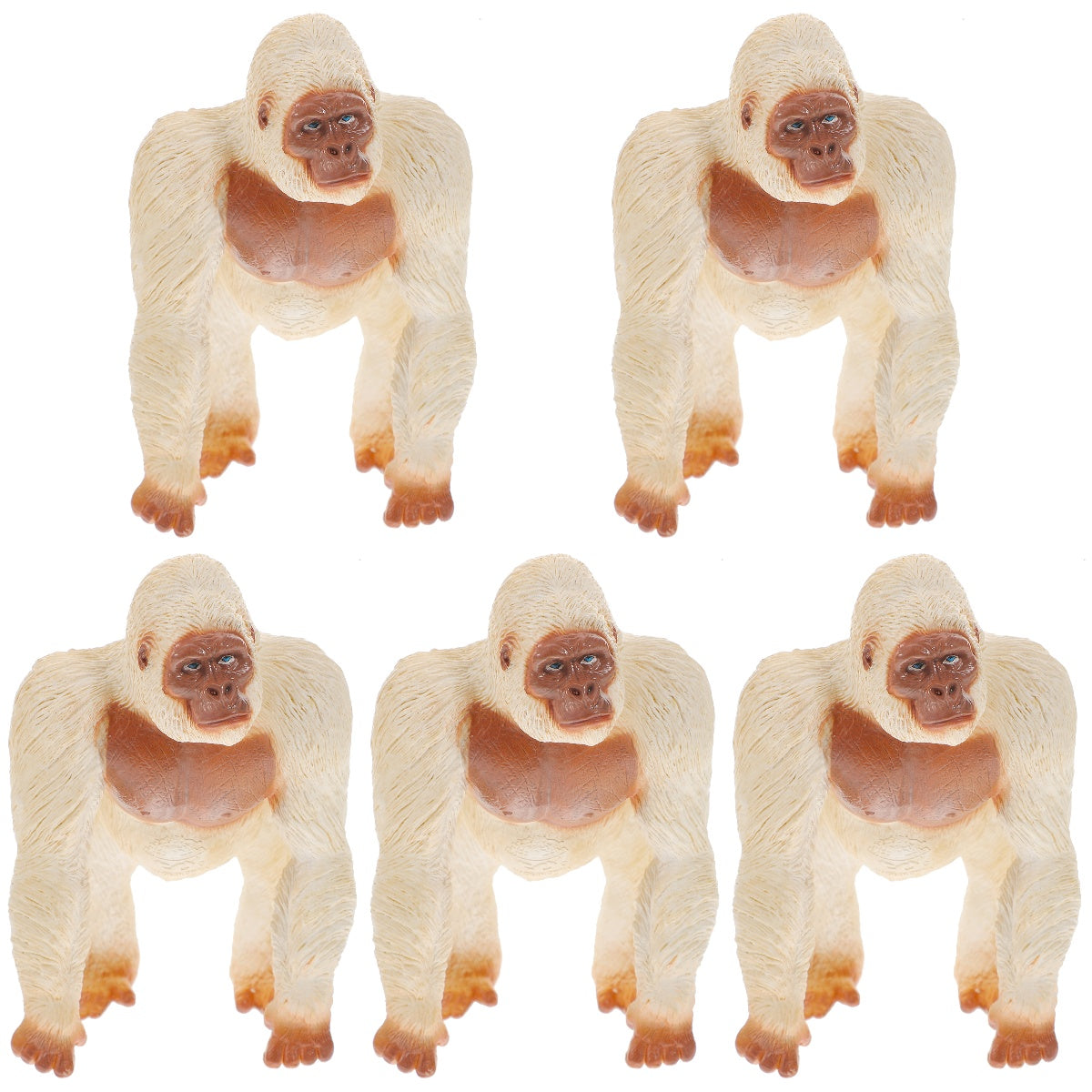 Mini Gorilla Chimpanzee Orangutan Toy Figurine White Plastic X84224