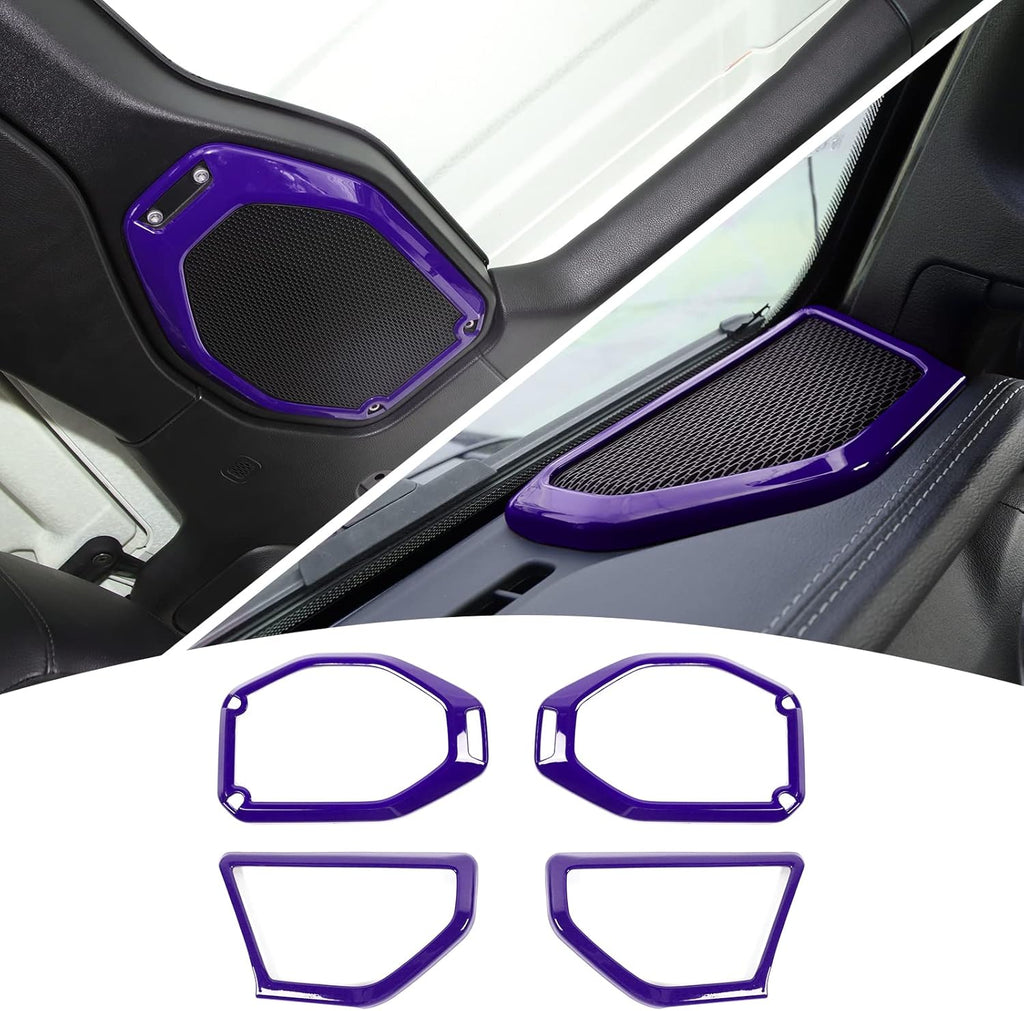 4PCS Car Roof Speaker & A Pillar Speaker Cover Trim Interior Accessories (Pink) M2314