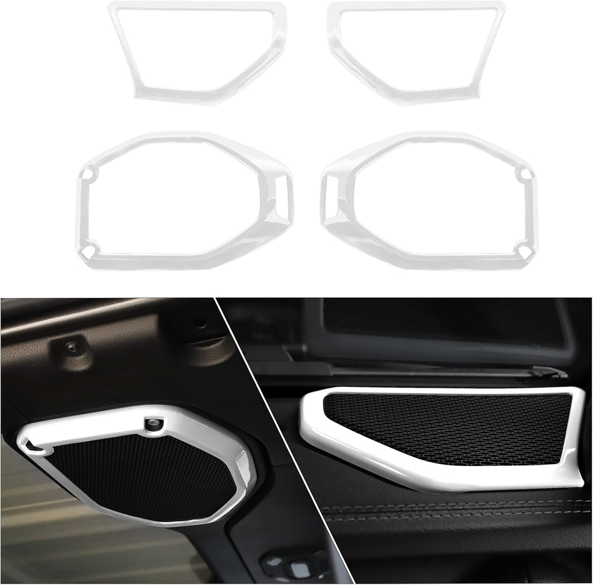 4PCS Car Roof Speaker & A Pillar Speaker Cover Trim Interior Accessories (Pink) M2314