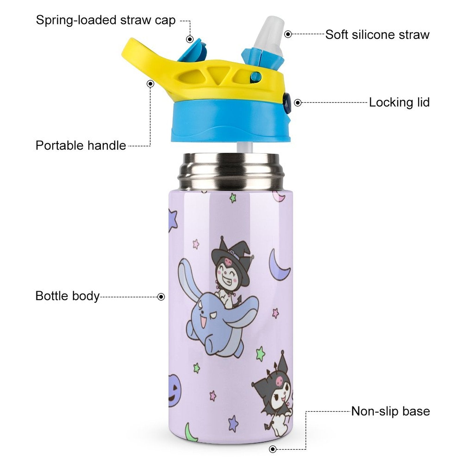 Children's Vacuum Insulated Stainless Steel Water Bottle With Straw C39065