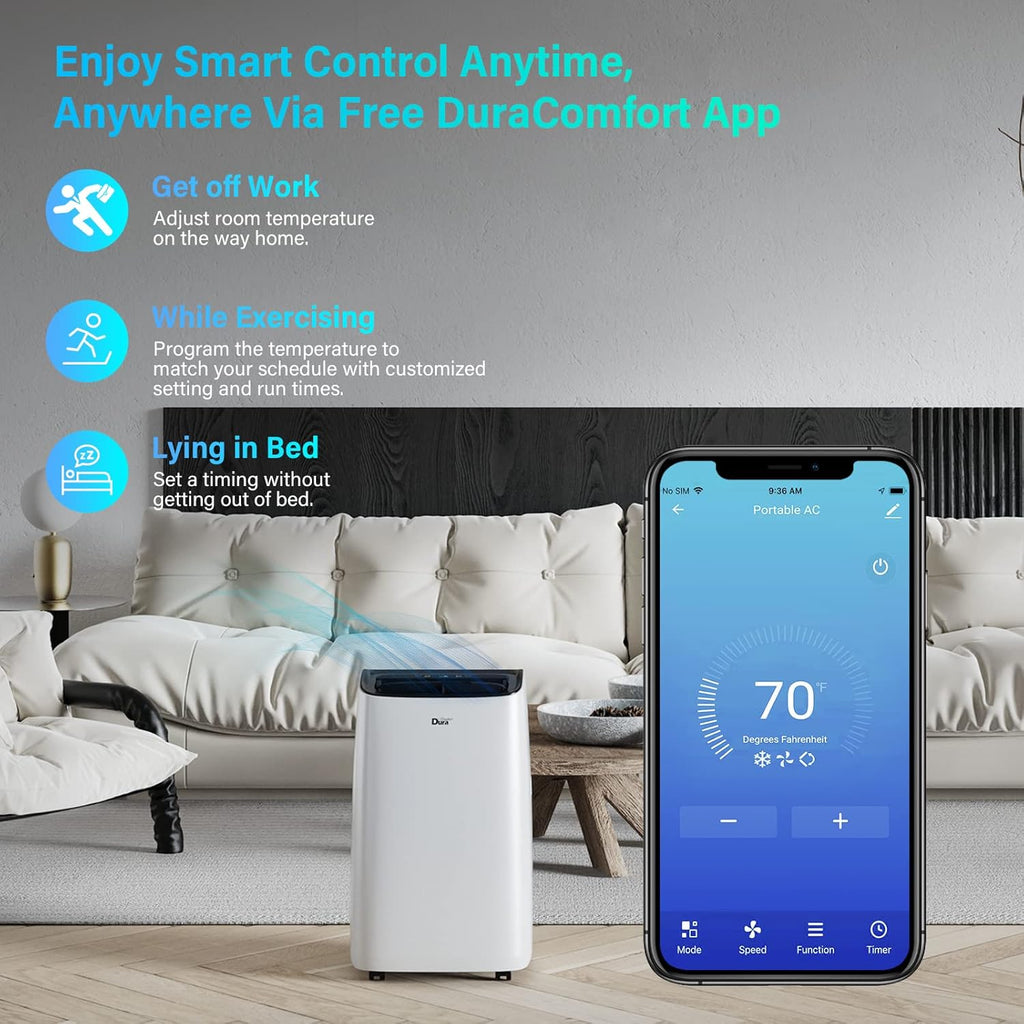 White Smart Portable Air Conditioner, 12000 BTU O8796