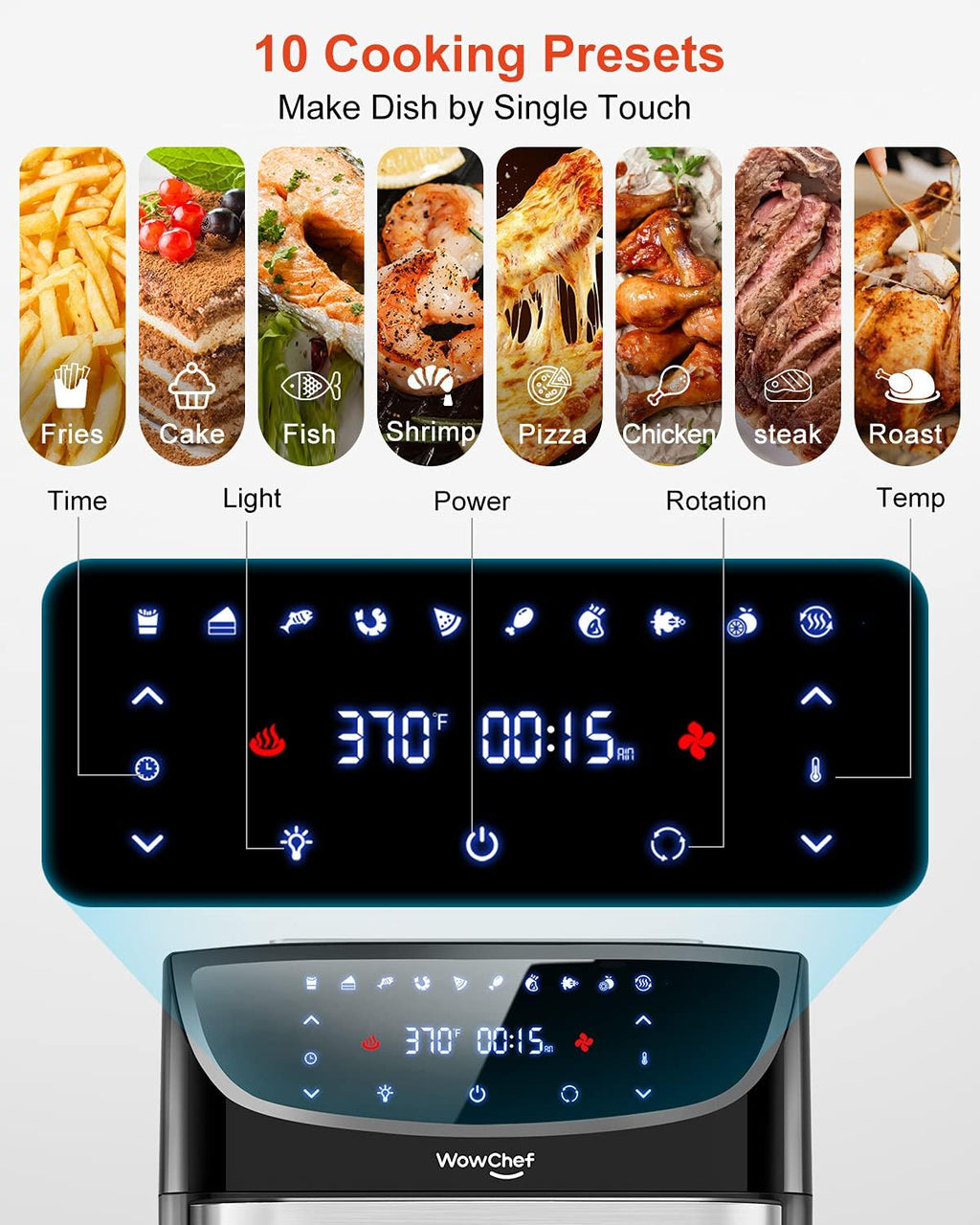 20 Quart 10-in-1 Digital Air Fryer Oven with Racks O7175