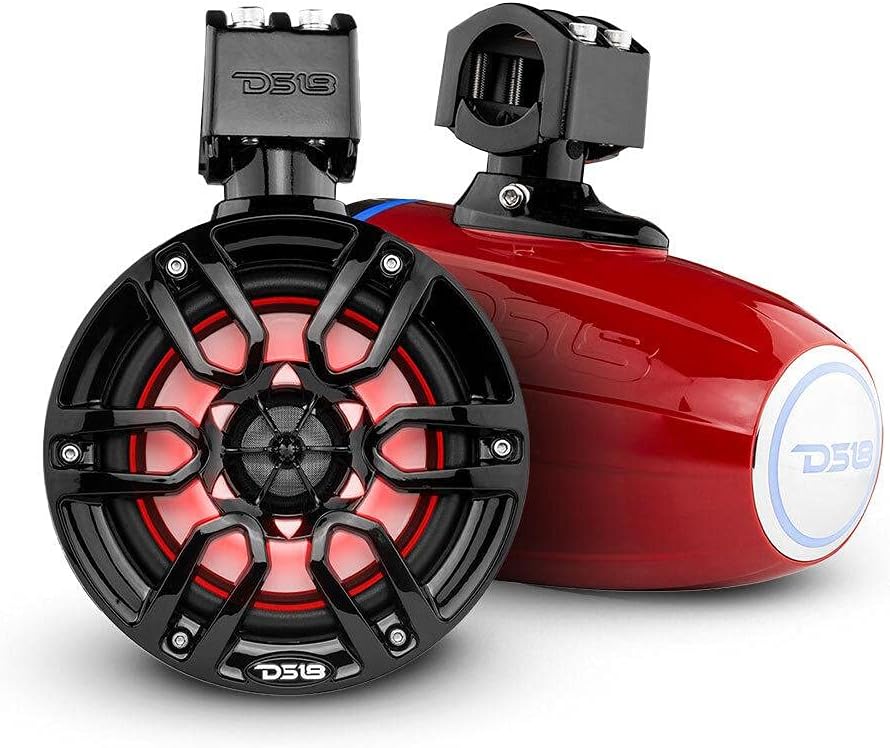 8" Marine Towers with Integrated RGB LED Lights, 375 W Max 125 W RMS 4 Ohms (Pair) V167