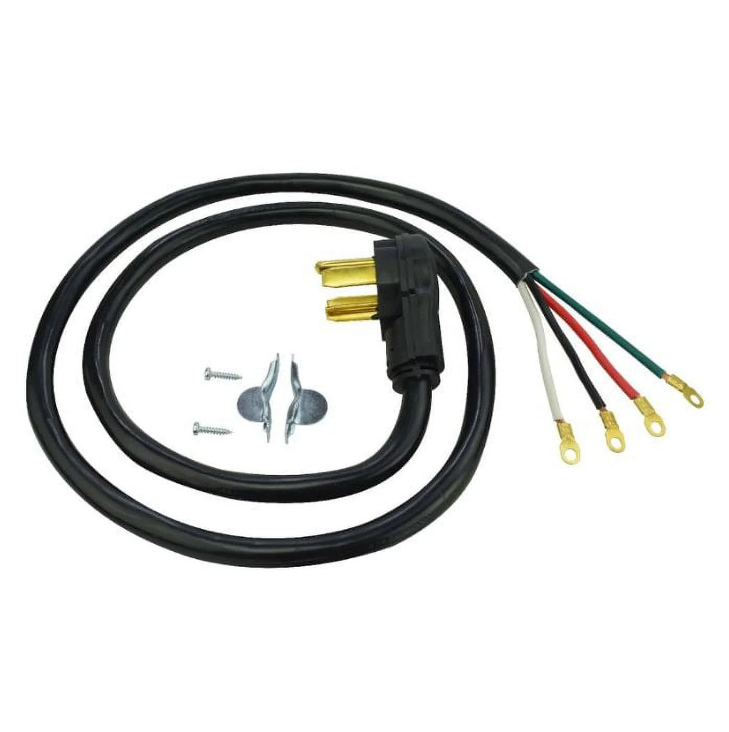 6 Feet 30 Amp Black 4-Wire Dryer Cord (2 Pack) Q31810