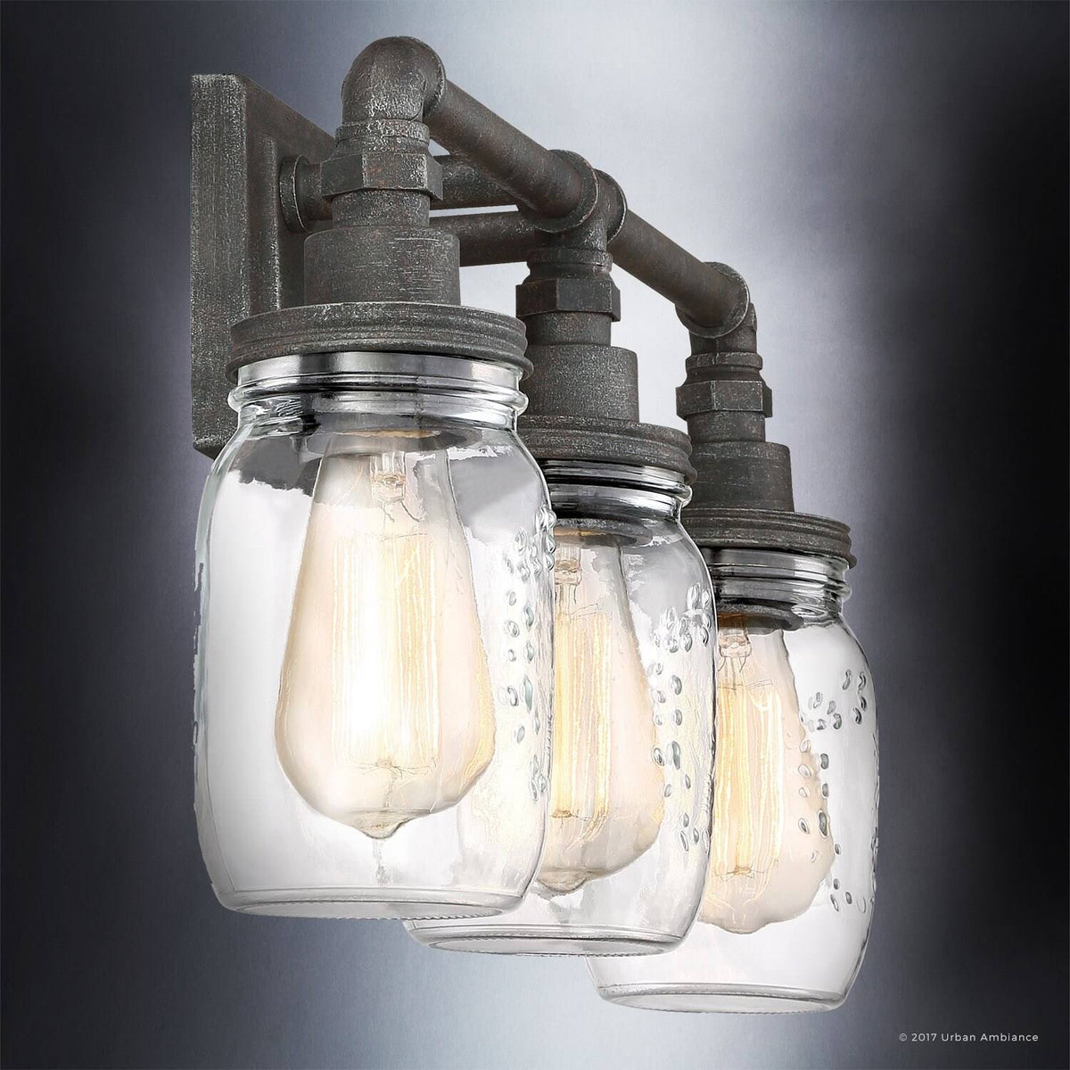 Industrial Bathroom Light, Medium Size, Antique Black R645