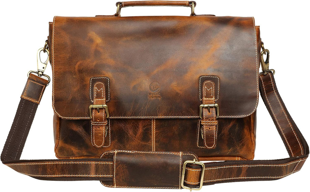 Top Grain Leather Laptop Messenger Bag O195