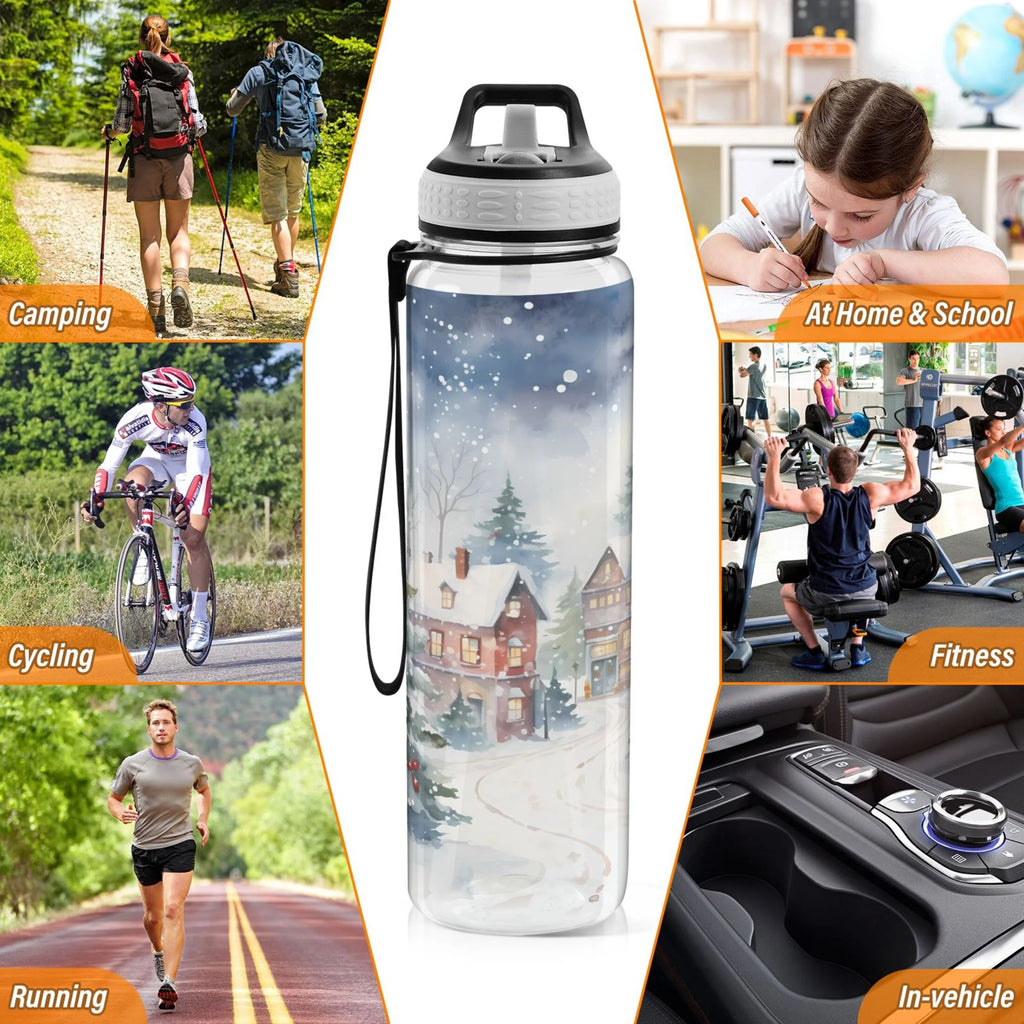 32oz Tritan Water Bottle with Straw Leakproof BPA Free Clear Z95910