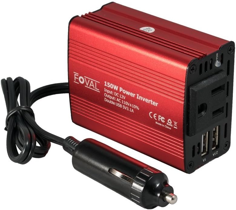 150W Car Power Inverter 12V DC to 110V AC Converter with 3.1A Dual USB, Pack of 2 U3894