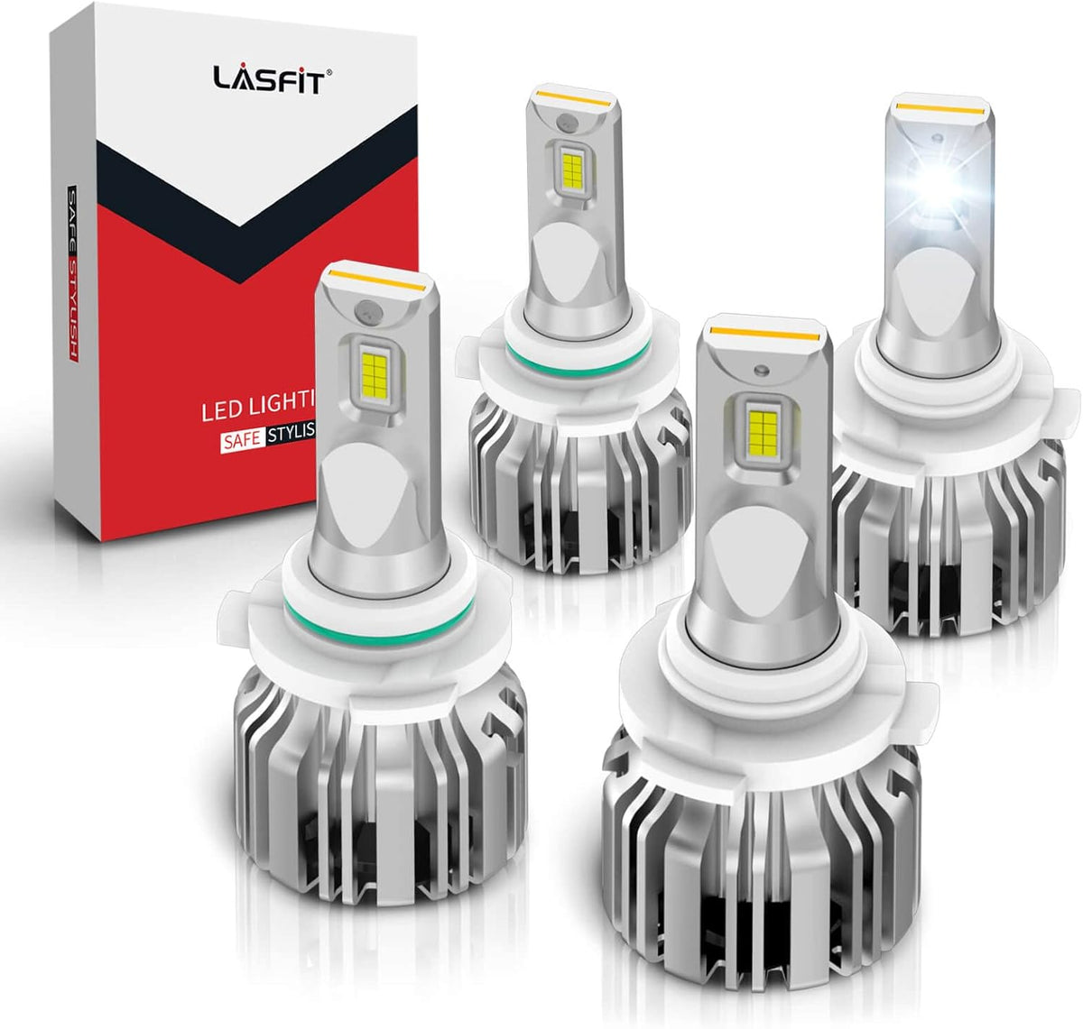 9005 9006 LED Bulbs Combo 10000 Lumens HB3 HB4 6000K Cool White Pack of 4 F200