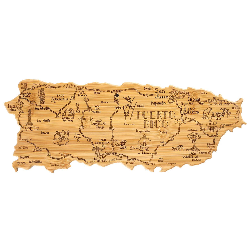 Puerto Rico Shaped Serving and Cutting Board L83018