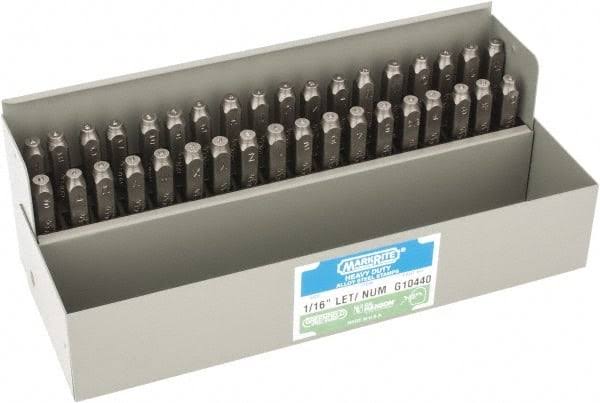 36pc 1/16x22 Heavy Duty Stl. Number & Letter Punch Set X84491