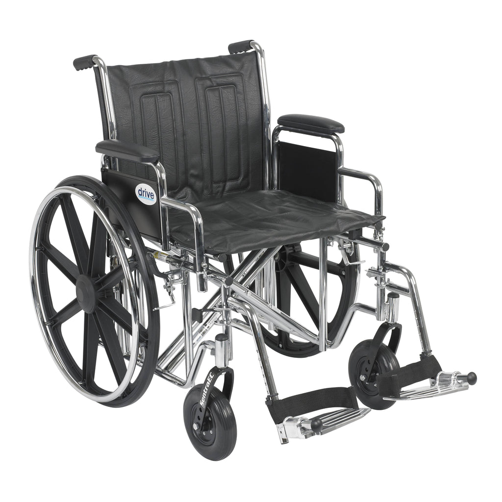 Heavy Duty Wheelchair with Detachable Full Arms and Elevating Leg Rests J29244
