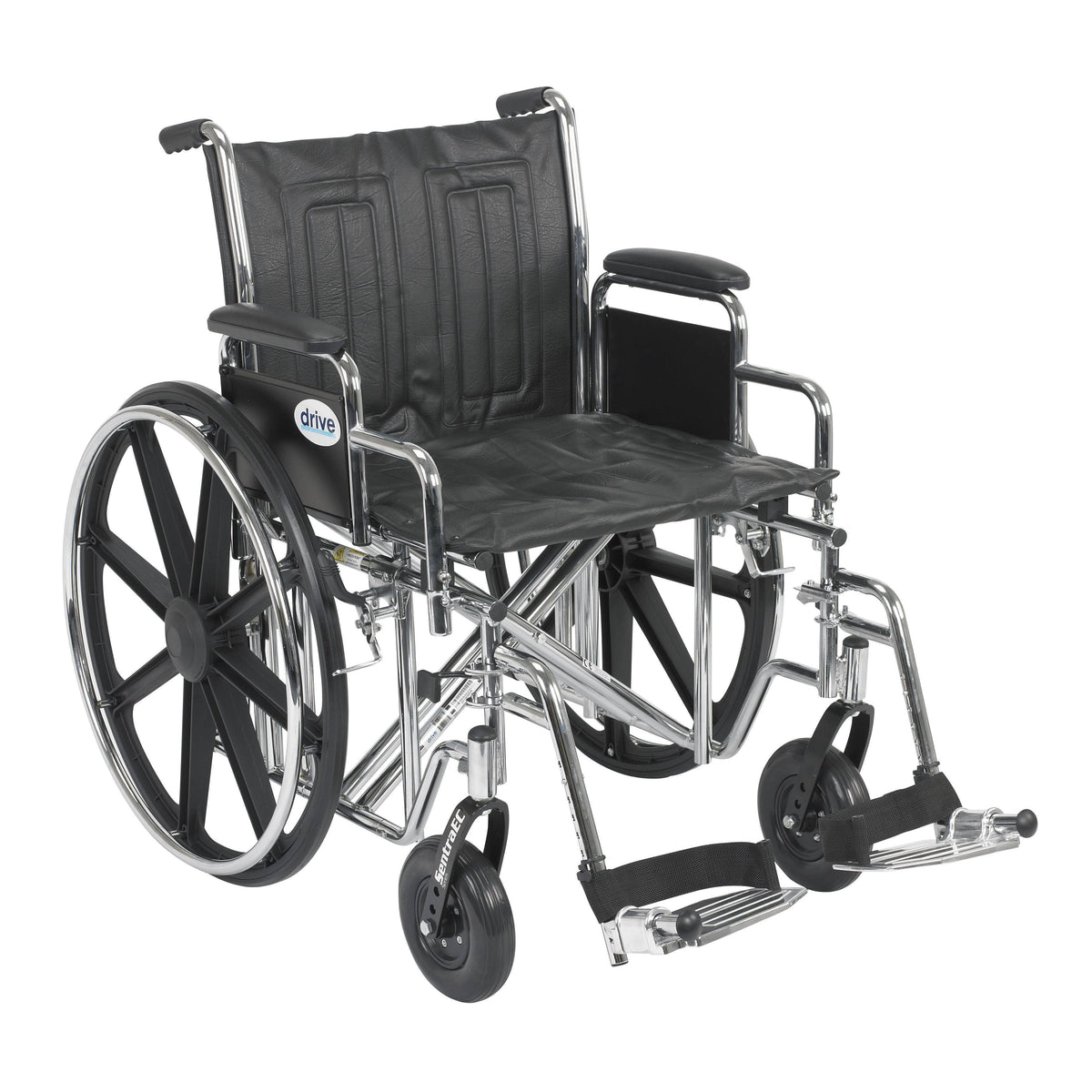 Heavy Duty Wheelchair with Detachable Full Arms and Elevating Leg Rests J29244
