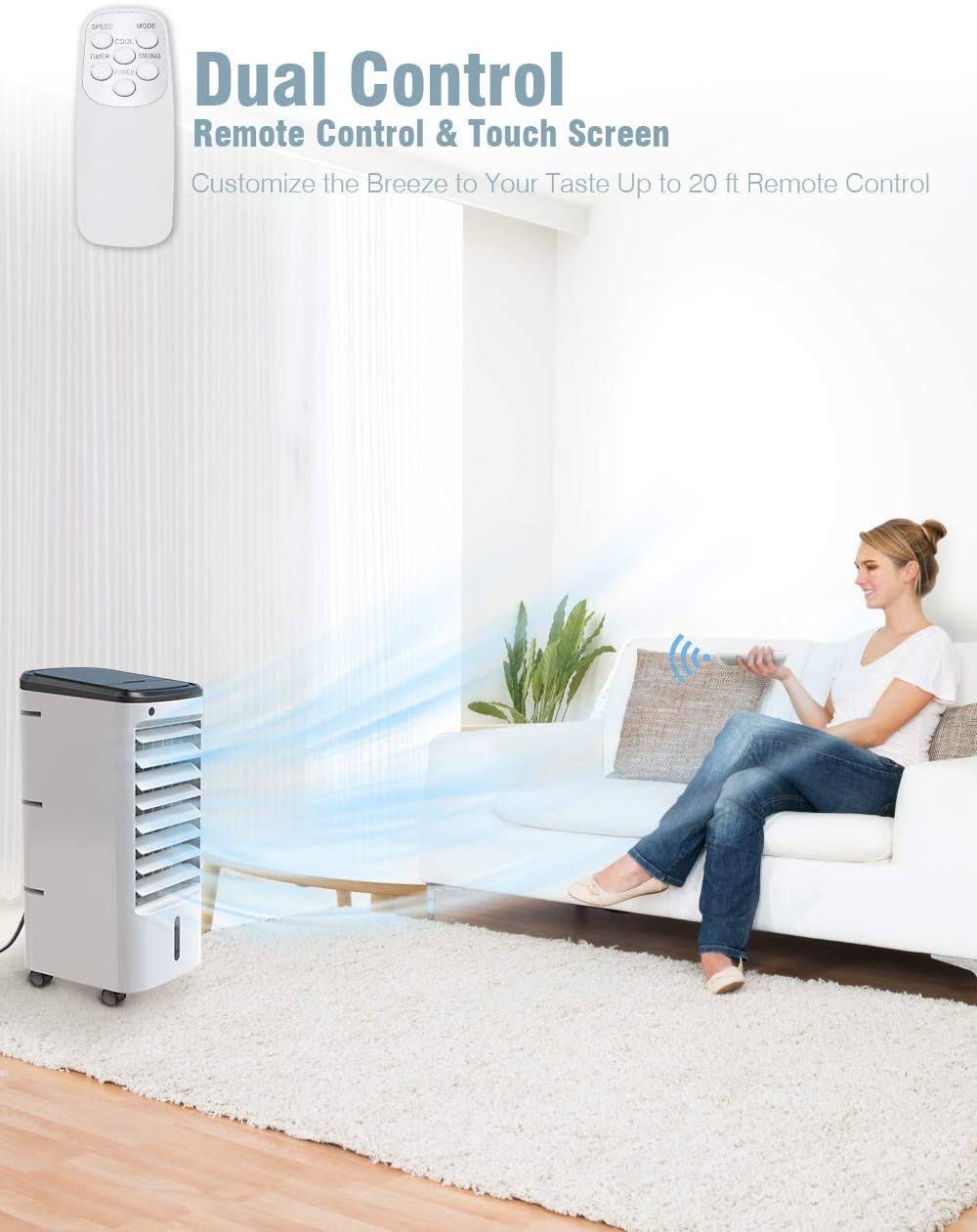 3-in-1 Evaporative Air Cooler with Ice Box, 12H Timer & Remote Control Z939764