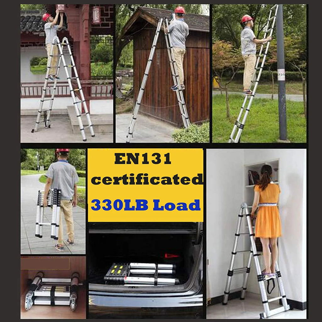 16.5FT Aluminum Telescoping Extension Ladder F8504