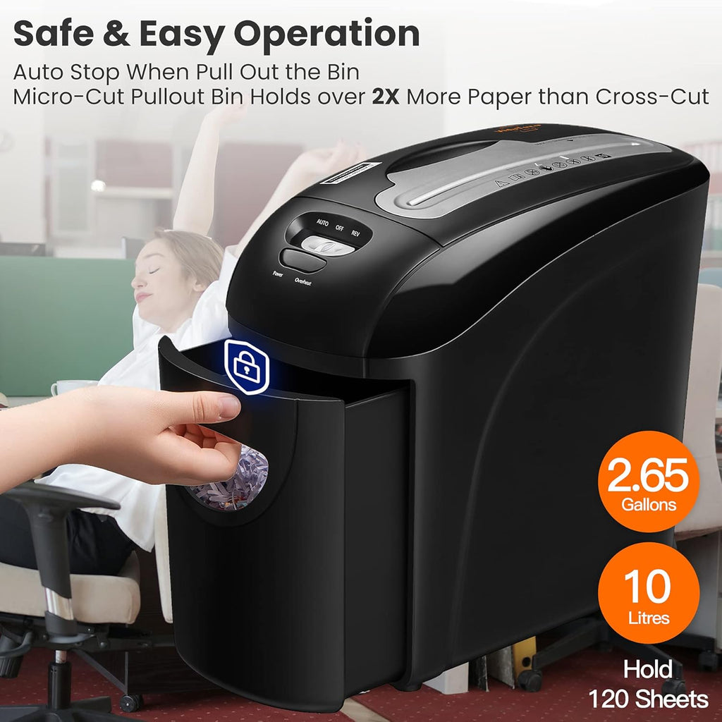 10-Sheet Micro Cut Paper Shredder with Pull Out Basket, Pack of 2 U329