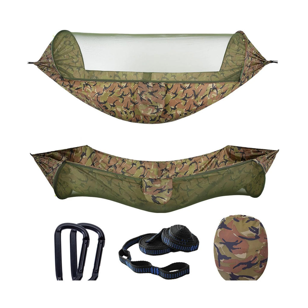 Large Camping Hammock with Net Lightweight Polyester Hanging Hammocks Tree Straps Swing Hammock Bed F848047