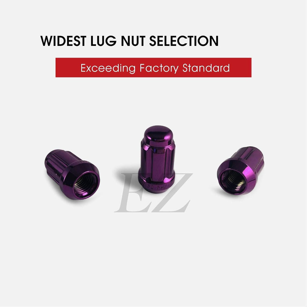 Purple Spline Drive Small Diameter Acorn 12x1.5 Lug Nut Kit with Key Pack of 2 B322607