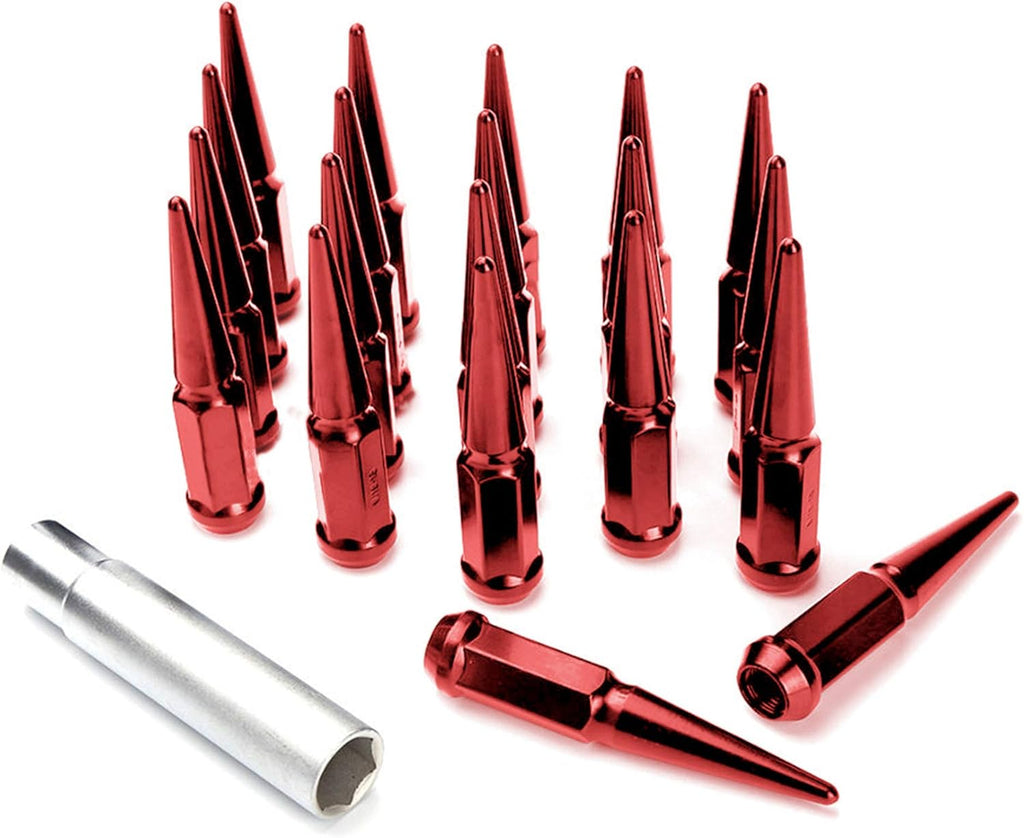 20PCs 9/16-18 Spike Purple Solid Steel Lug Nuts 4.5 INCHES Tall with Key Pack of 2 Q652900
