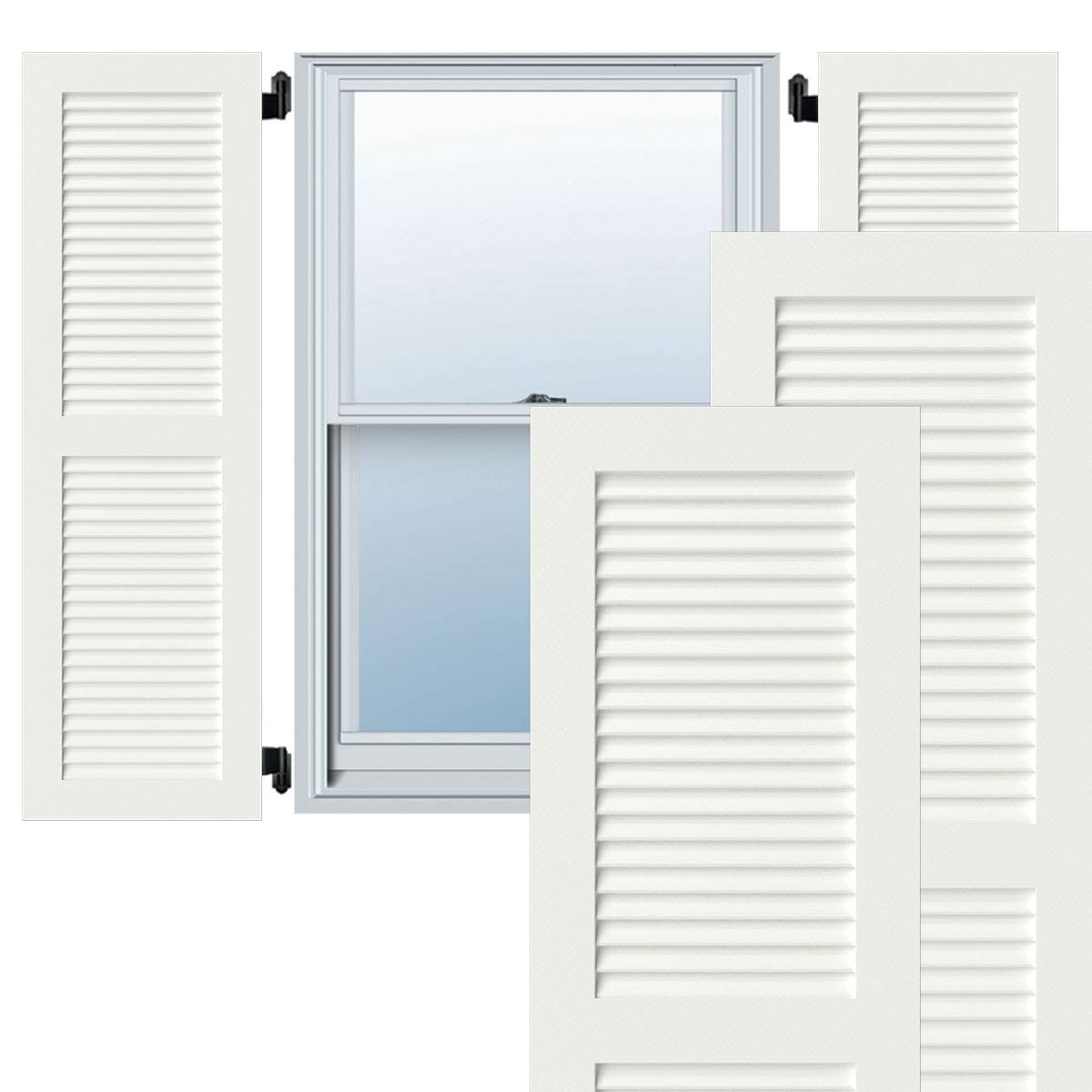 12x22W x 30x22H Exterior Composite Louvered Shutters (Per Pair), Unfinished R5746