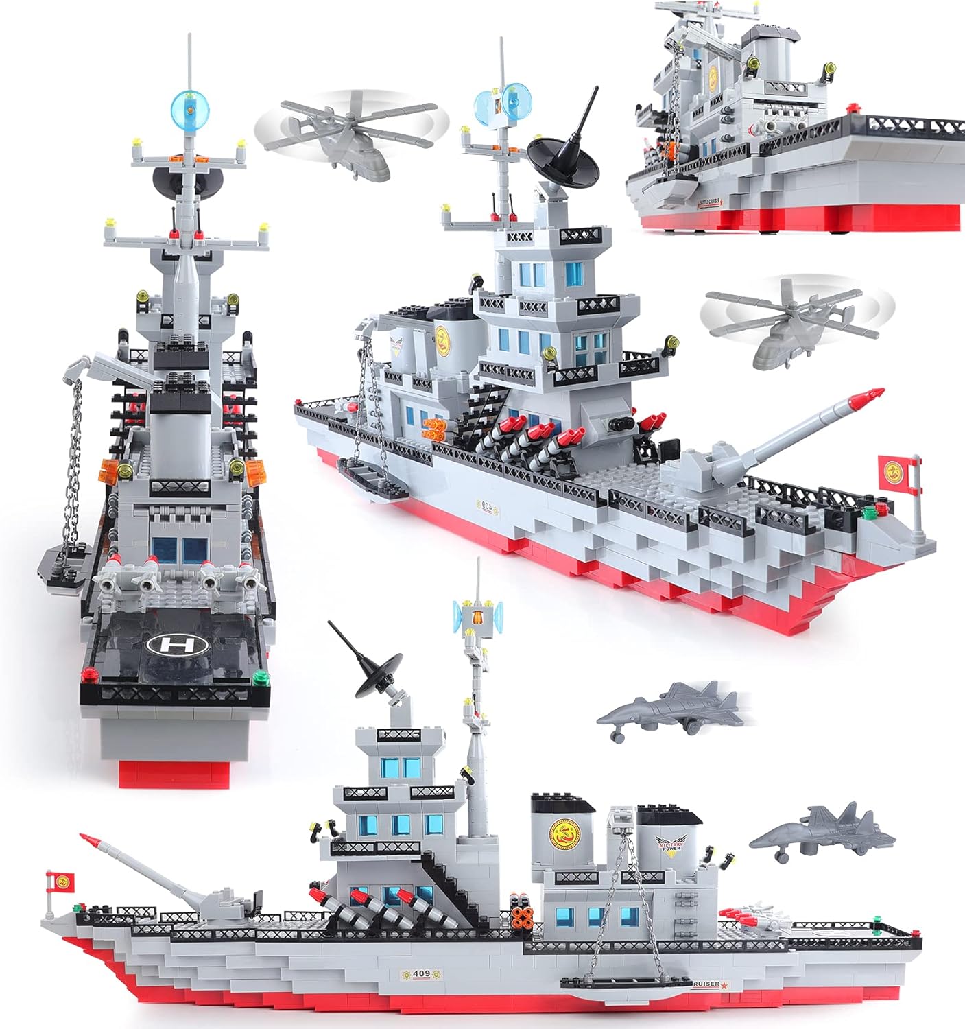 1131 Pieces Military Aircraft Carrier Building Blocks Set L2313