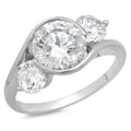 18K White Gold Three-Stone Diamond Engagement Ring size 3.5 I779836