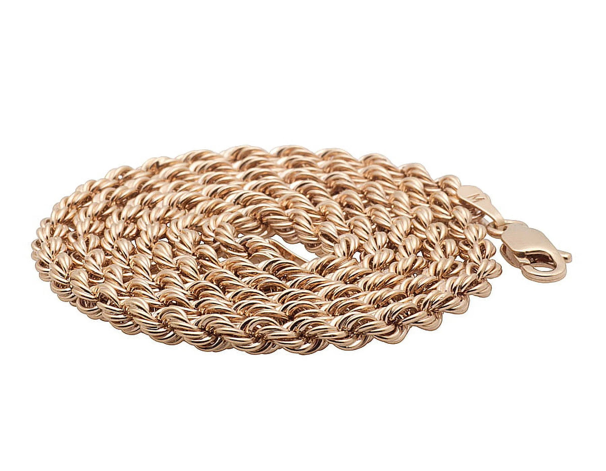 10K Rose Gold Rope Chain Necklace 18-24 Inches S513749