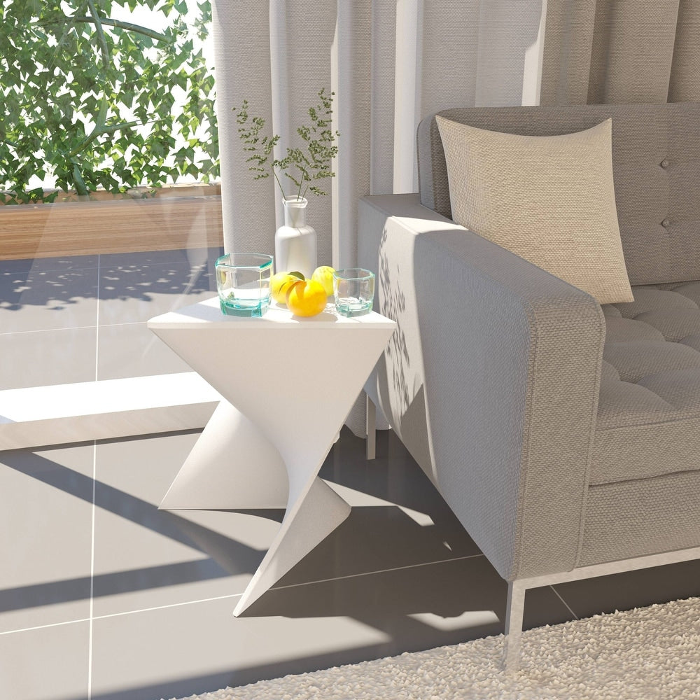 White Triangular Side Table G5179