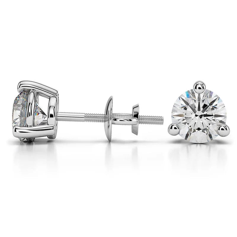 18K White Gold Diamond Stud Earrings A7328