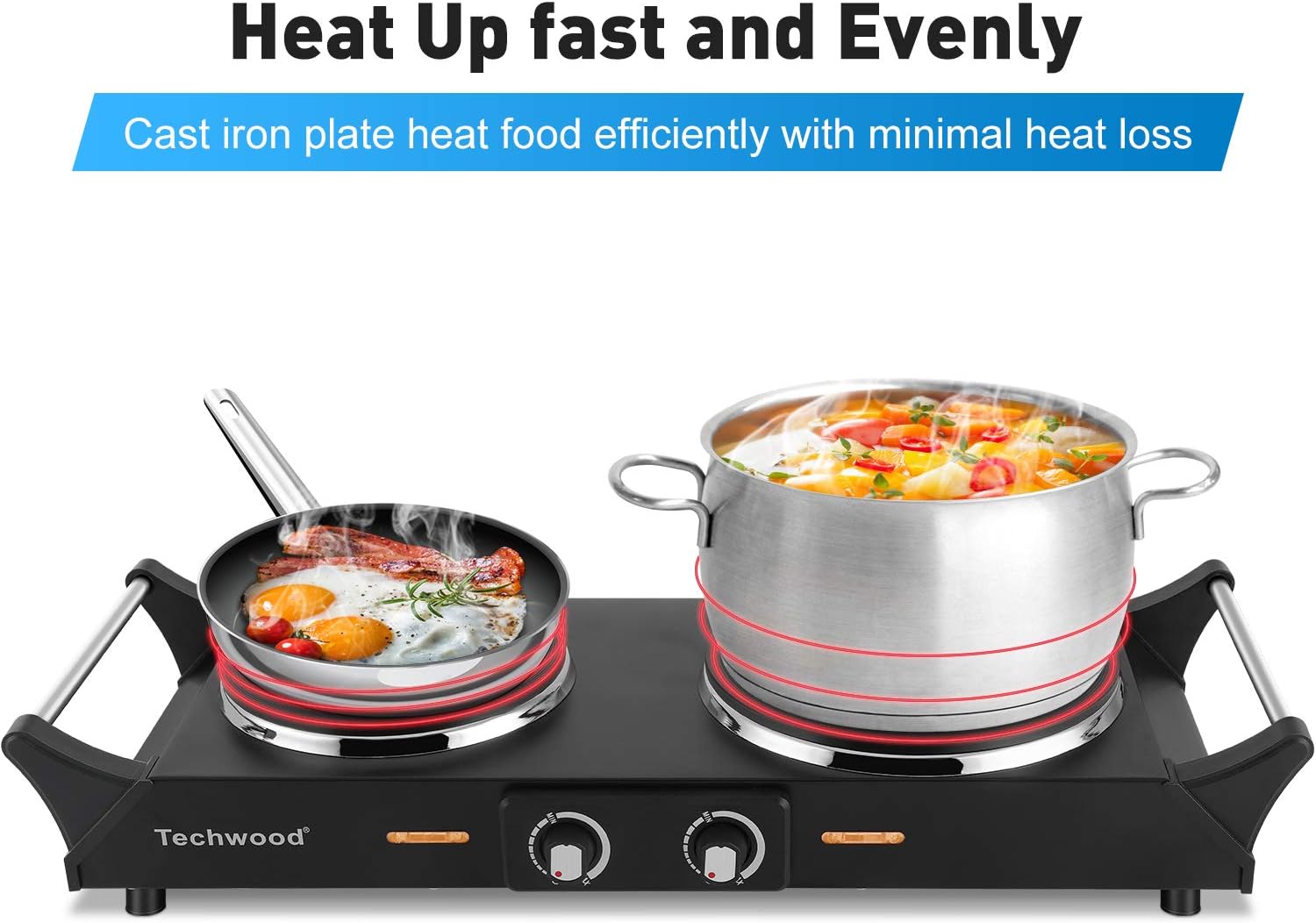 1800W Portable Dual Burner Electric Hot Plate S90095