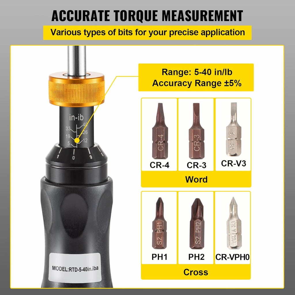 1/4 Drive Adjustable Torque Screwdriver with Bits & Case L778