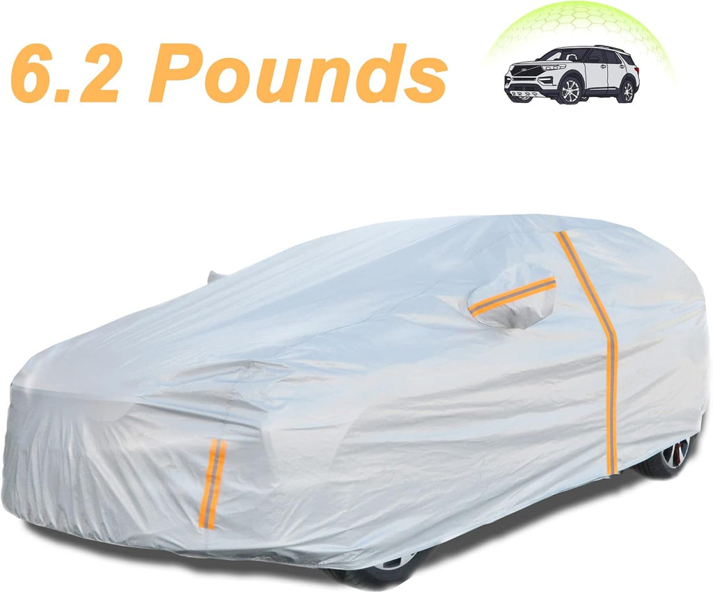 6 Layers Waterproof Cotton Car Cover with Zipper Y1248