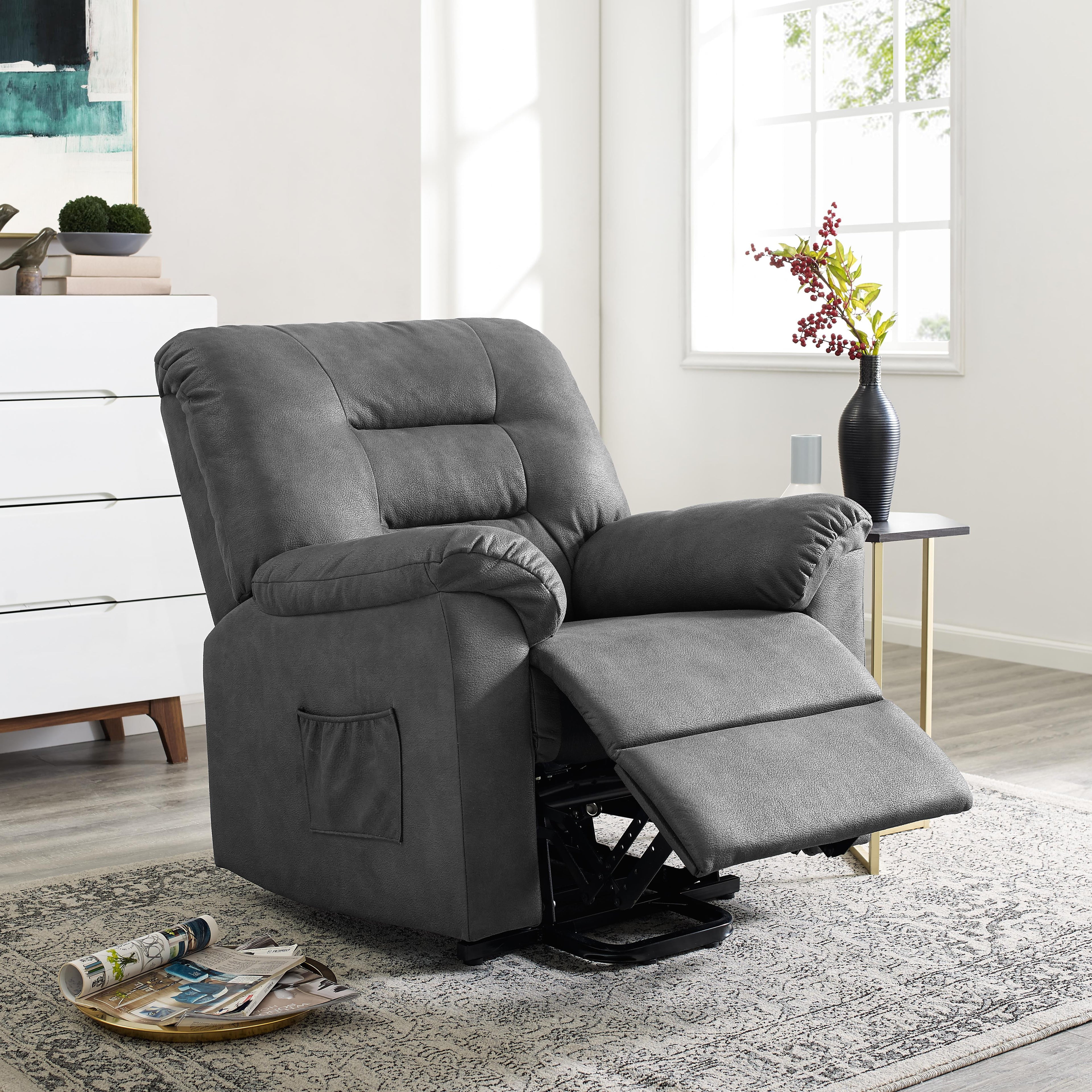 Gray Electric Lift Recliner Chair with Footrest N130143