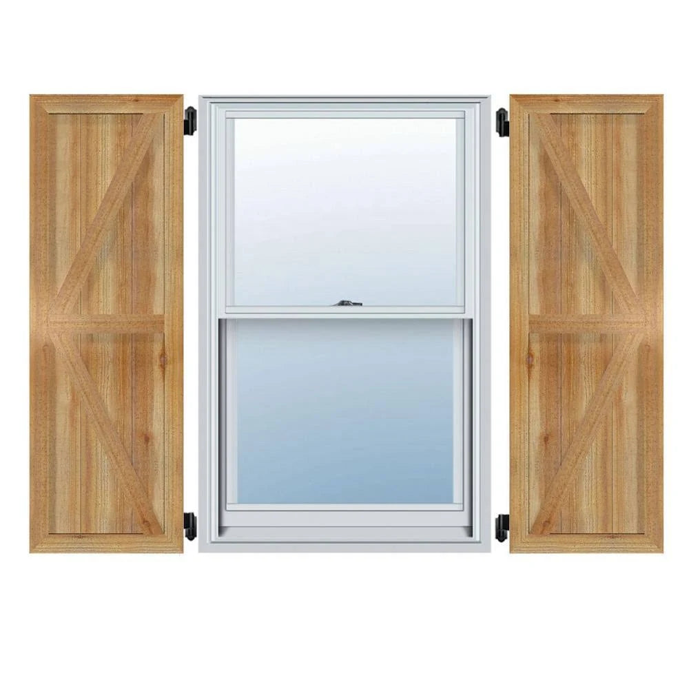 Framed Board-n-Batten Shutters with Z-Bar, Rough Sawn Western Red Cedar J679159