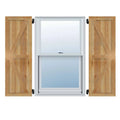 Framed Board-n-Batten Shutters with Z-Bar, Rough Sawn Western Red Cedar J679159