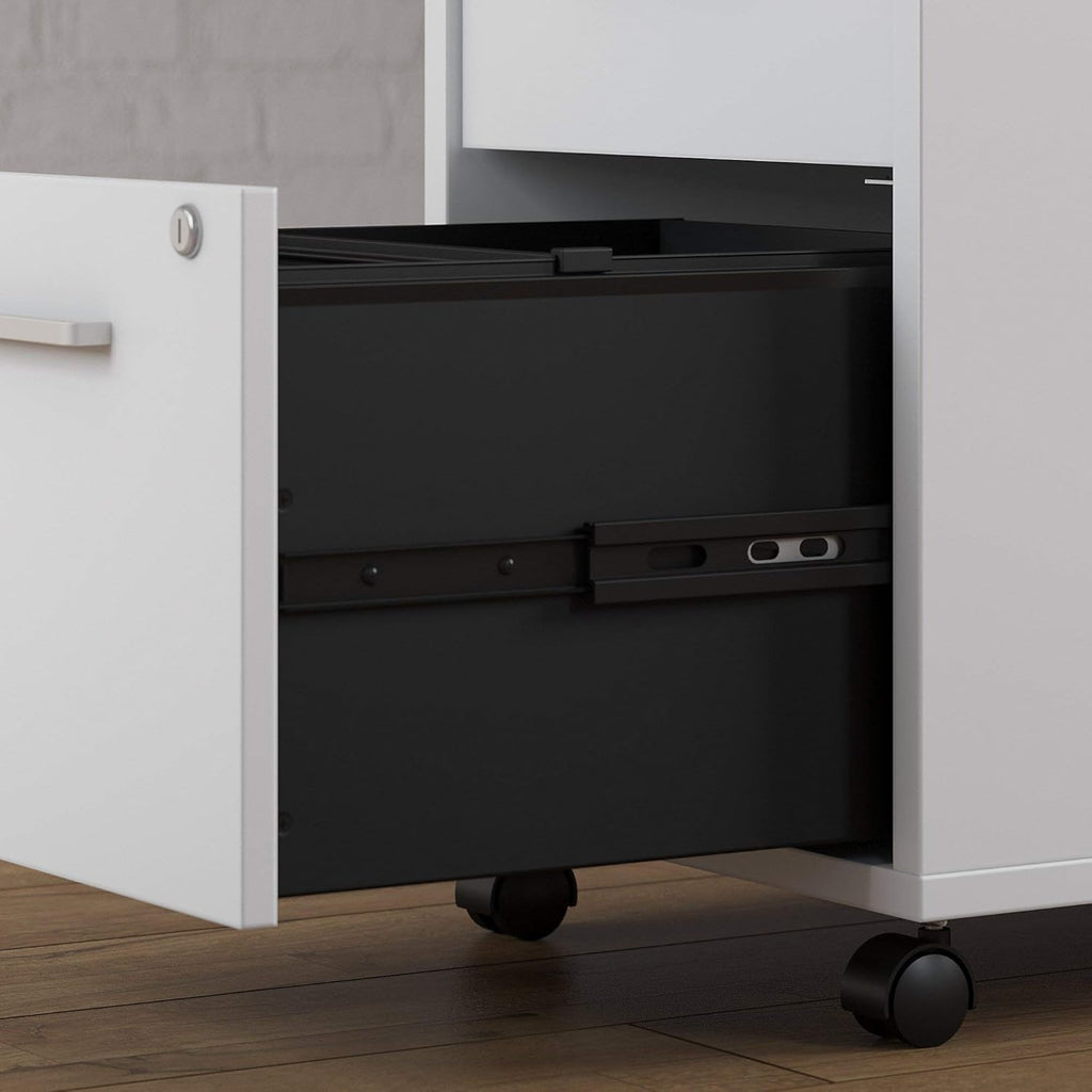 White 3 Drawer Mobile File Cabinet E6326