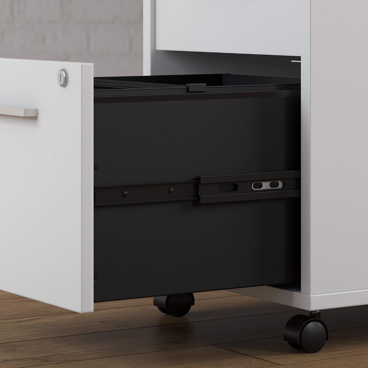 White 3 Drawer Mobile File Cabinet E6326