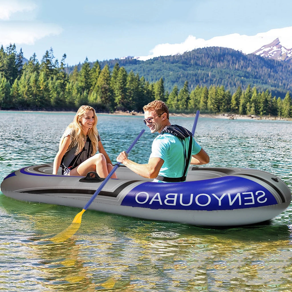 2 Person 74 inch Inflatable Fishing Boat with 2 Oars and Pump C91101