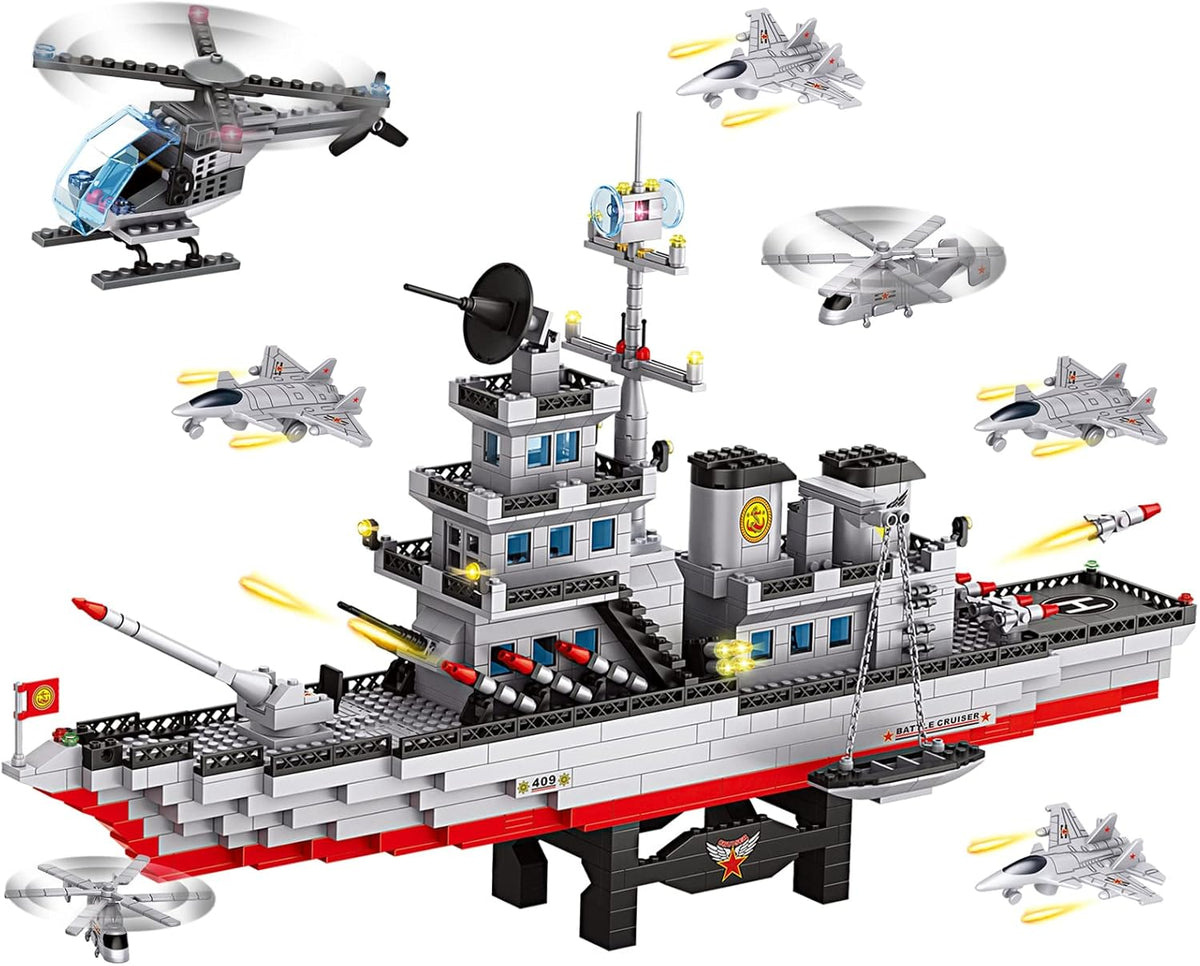 1131 Pieces Military Aircraft Carrier Building Blocks Set L2313