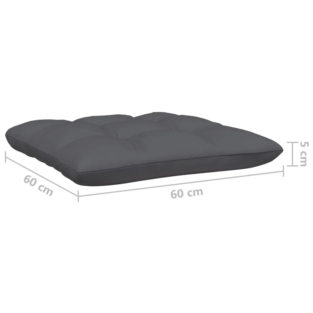 Gray Solid Pinewood Patio Sofa with Anthracite Cushions S598917