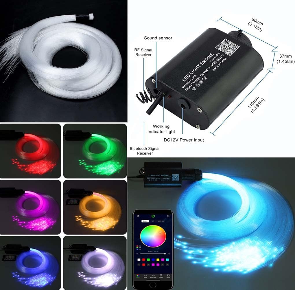 Bluetooth Fiber Optic Light Kit with Remote Control Pack of 2 X366178