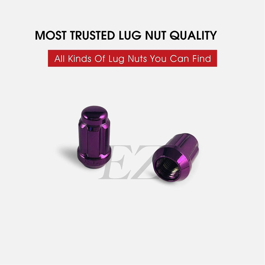 Purple Spline Drive Small Diameter Acorn 12x1.5 Lug Nut Kit with Key Pack of 2 B322607