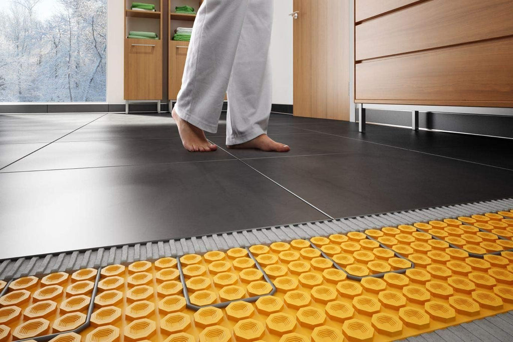Performance Floor Heating Kit 64 Square Feet with WiFi Touchscreen Programmable Thermostat, Heat Membrane, Heat Cable V424586