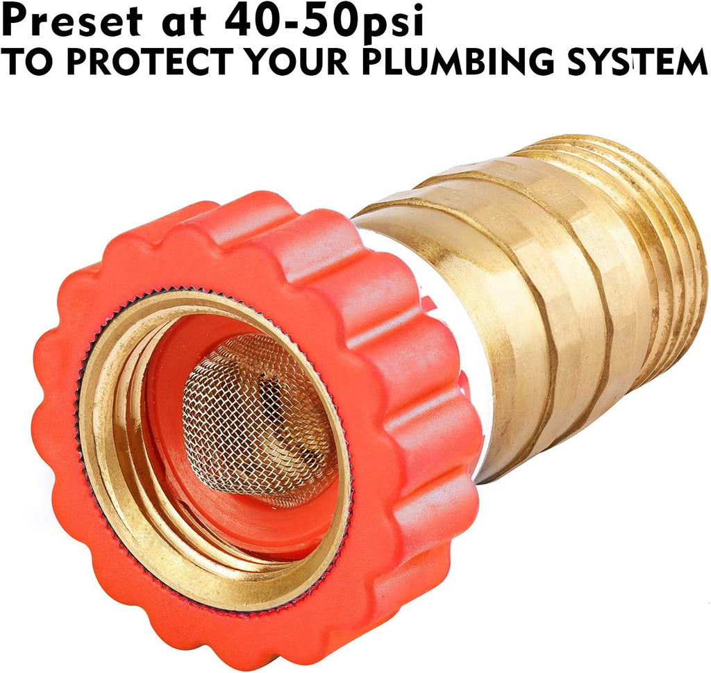 Lead-Free Brass Water Pressure Regulator, 40-50 psi, 3/4 Hose, Pack of 2 B59663