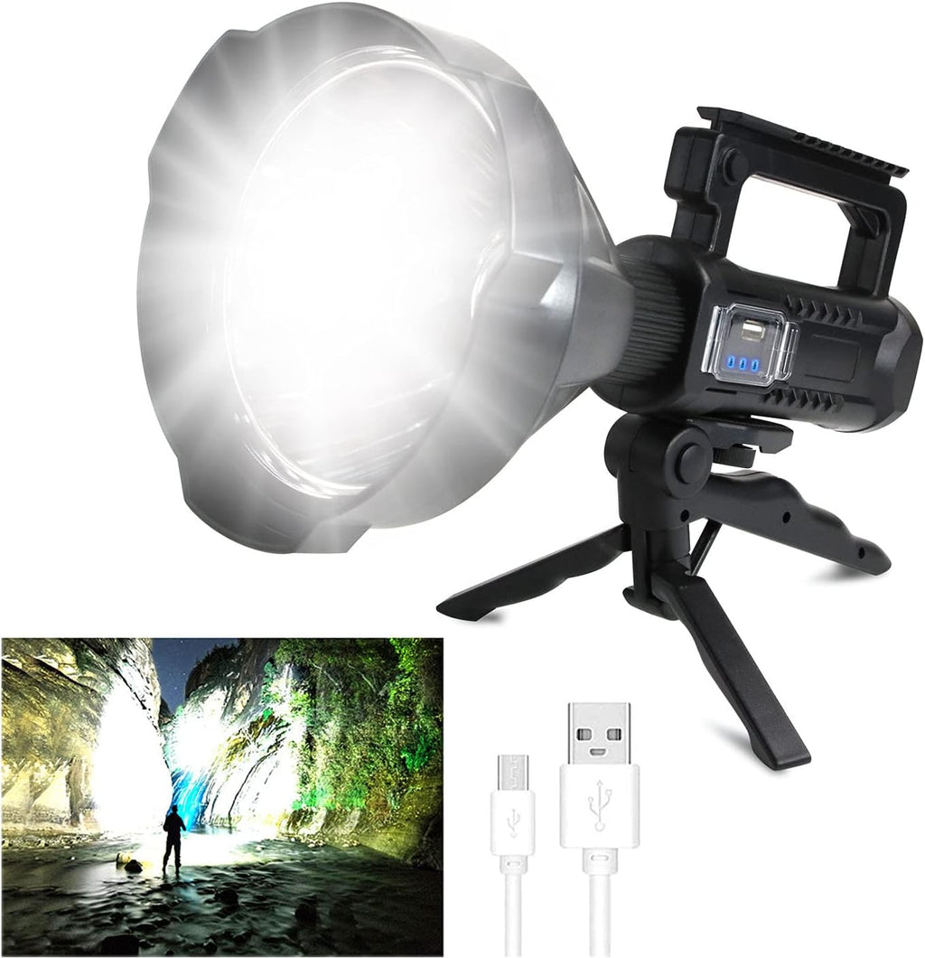 Rechargeable LED Spotlight Flashlight 90000 Lumens with Tripod L43385