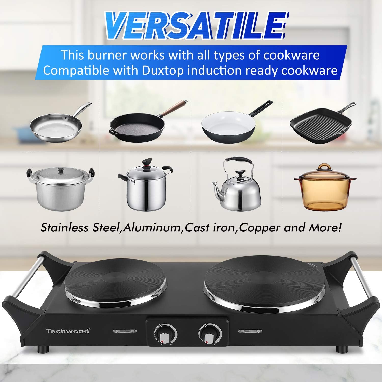 1800W Portable Dual Burner Electric Hot Plate S90095