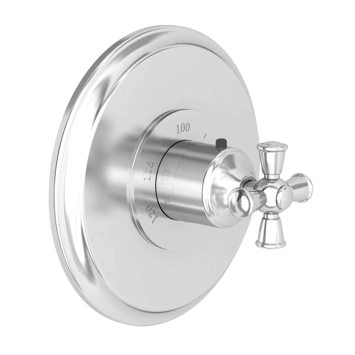 Satin Brass Round Thermostatic Trim Plate with Handle S4275