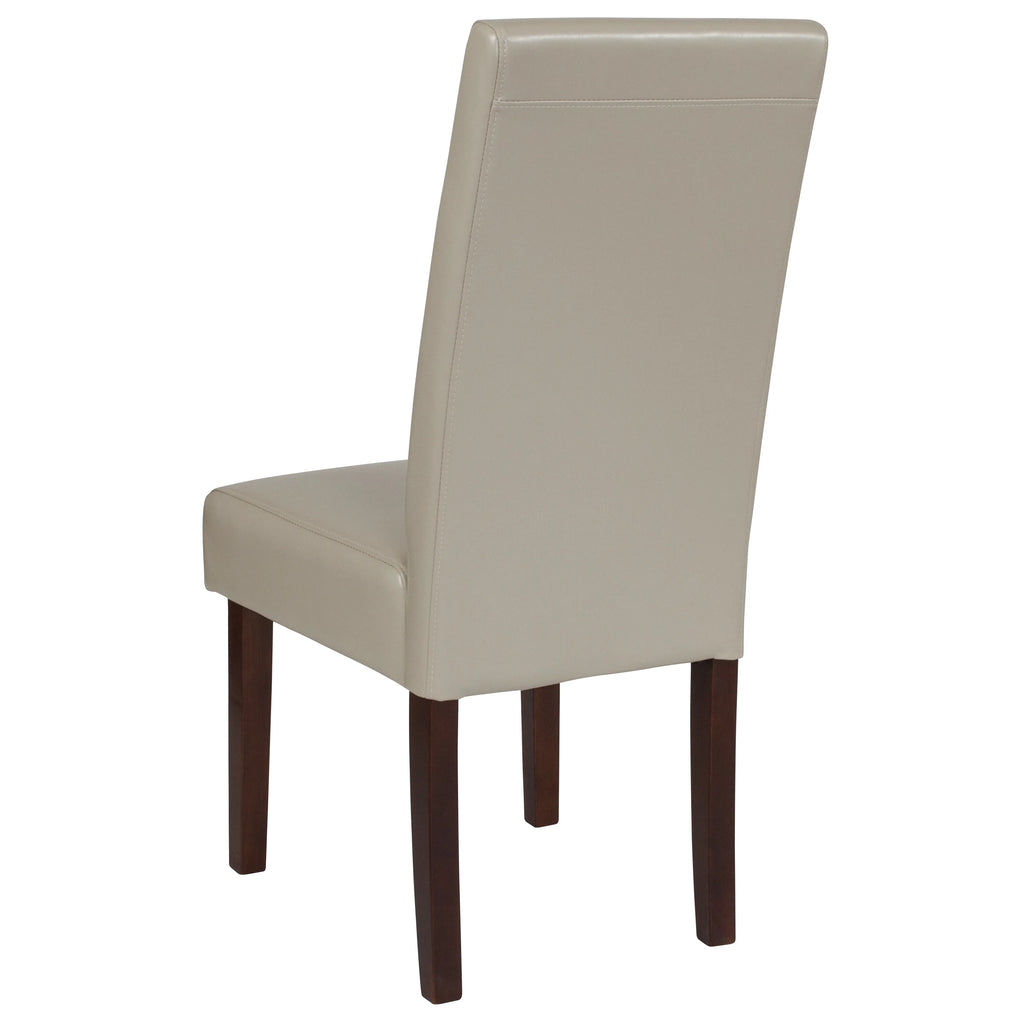 Beige Faux Leather Panel Back Parsons Dining Chair, Set of 4 G5100